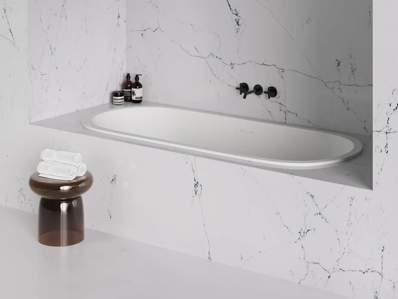 Ванна из искусственного камня Salini Ornella Axis Kit 170x70 104723M S-Stone белая матовая