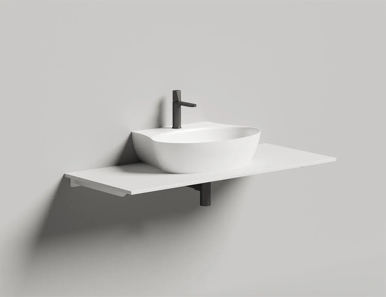 Раковина подвесная Salini Alda Wall 01 S-Sense 58 см 140311G из литьевого мрамора, белая глянцевая