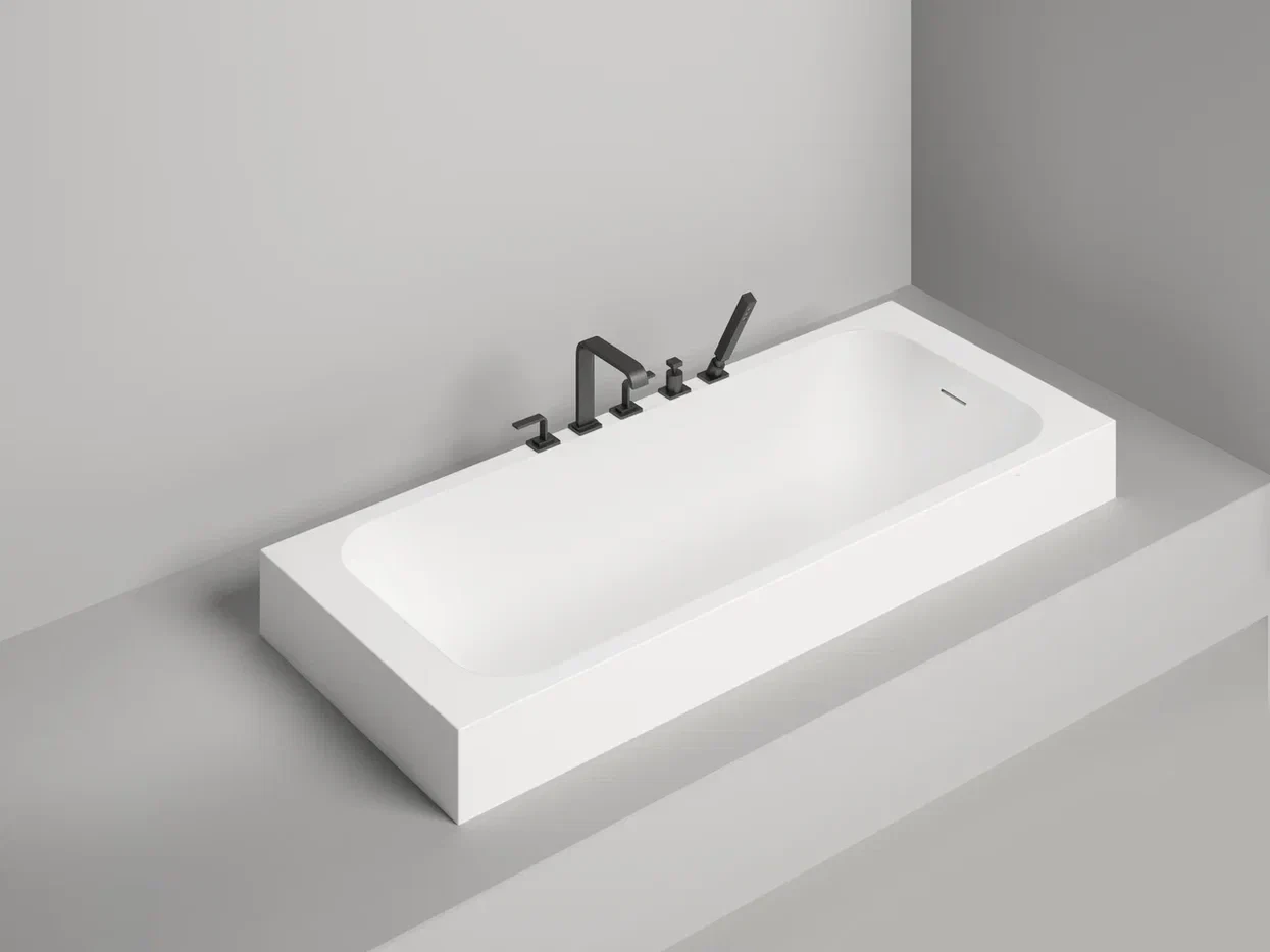 Ванна из литьевого мрамора Salini Orlanda Kit S-sense 180x80 102112G белая глянцевая, встраиваемая