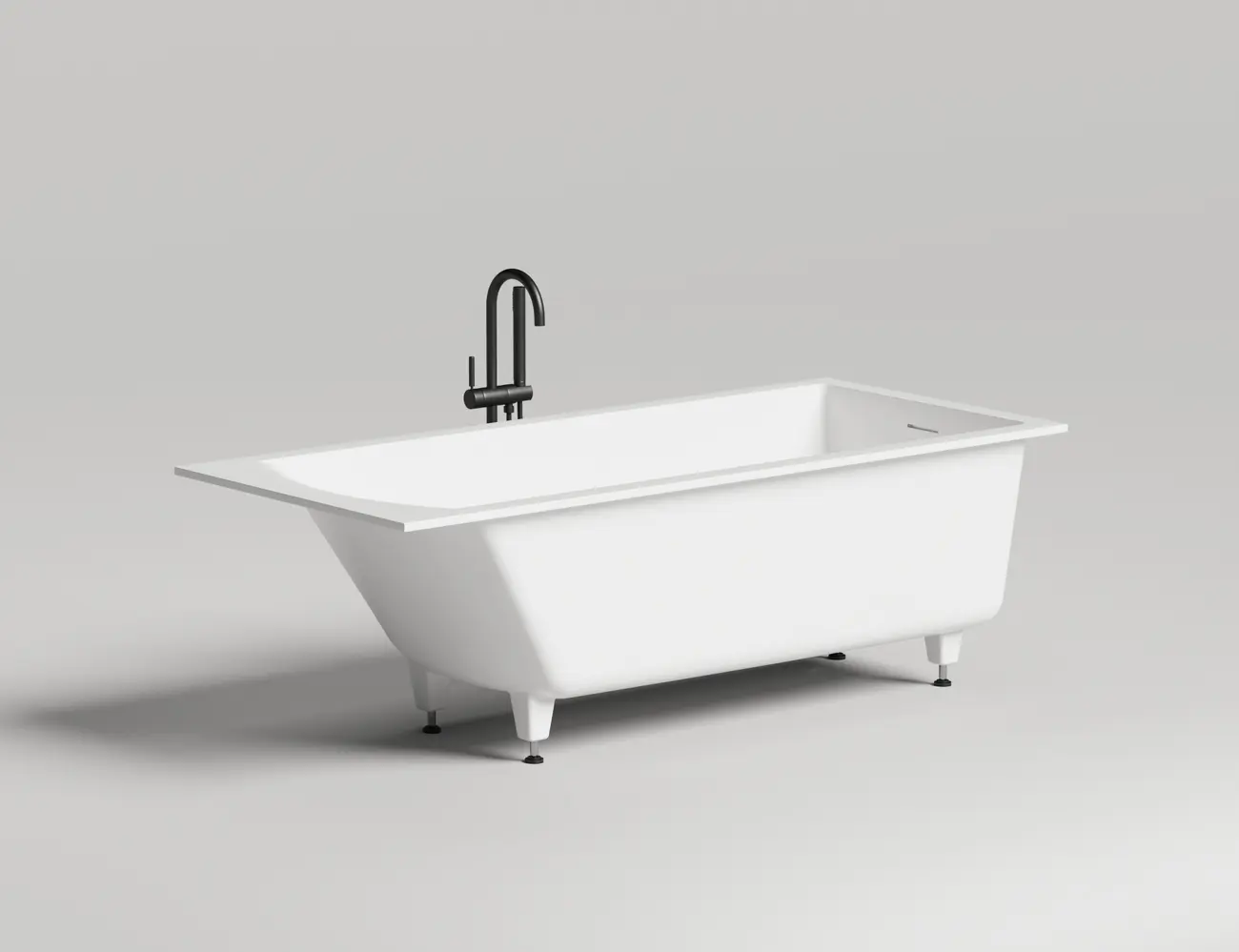 Ванна из искусственного камня Salini Cascata KIT 104523M 180x80 S-Stone белая