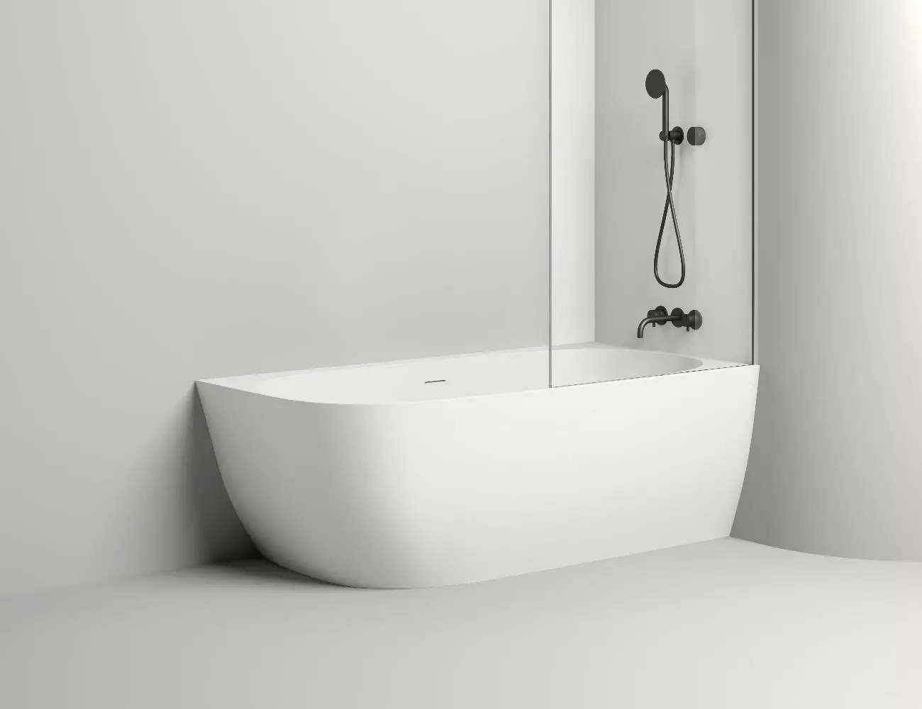 Ванна из искусственного камня Salini Sofia Corner R S-Stone 170х85 102524M белая матовая, пристенная угловая