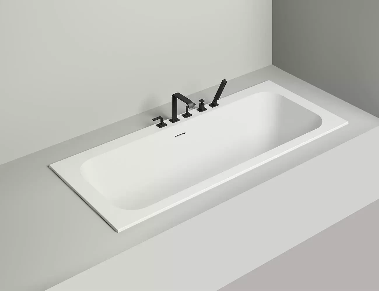 Ванна из литьевого мрамора Salini Orlanda Axis Kit S-Sense 180х80 103312G белая глянцевая, встраиваемая