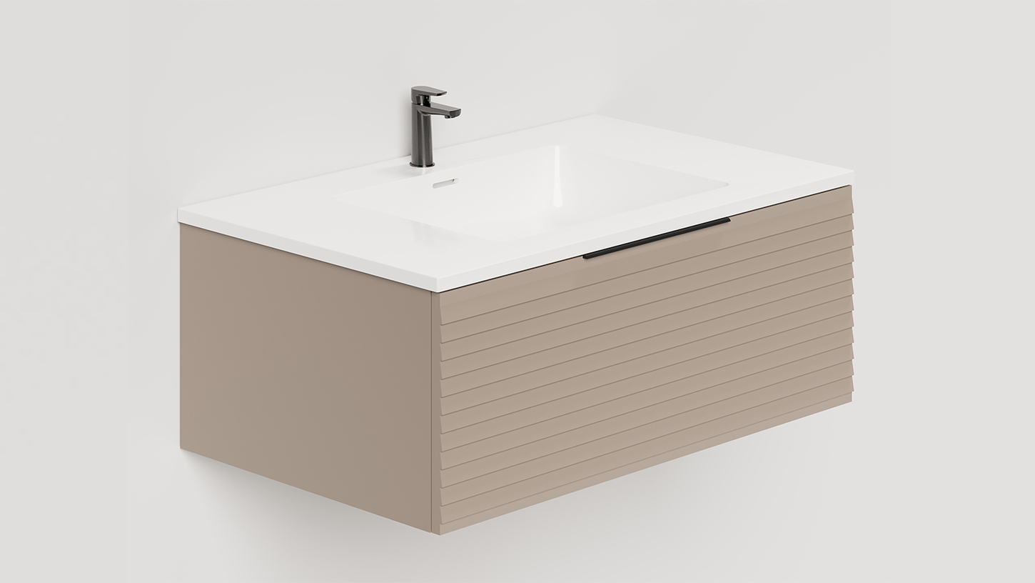 Тумба подвесная TOUCH 80х50х32 см, матовая эмаль Taupe T800H1T