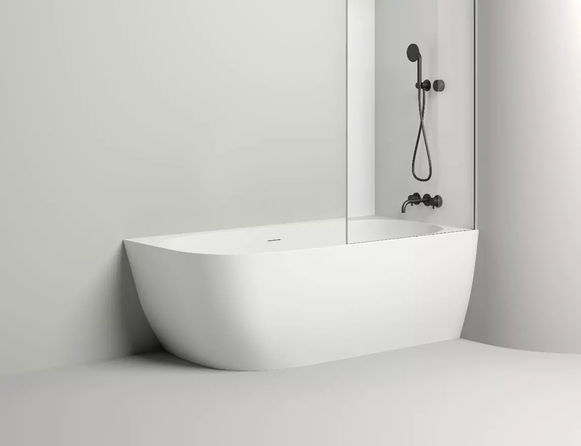 Ванна из литьевого мрамора Salini Sofia Corner R S-sense 170х85 102514G белая глянцевая, пристенная угловая