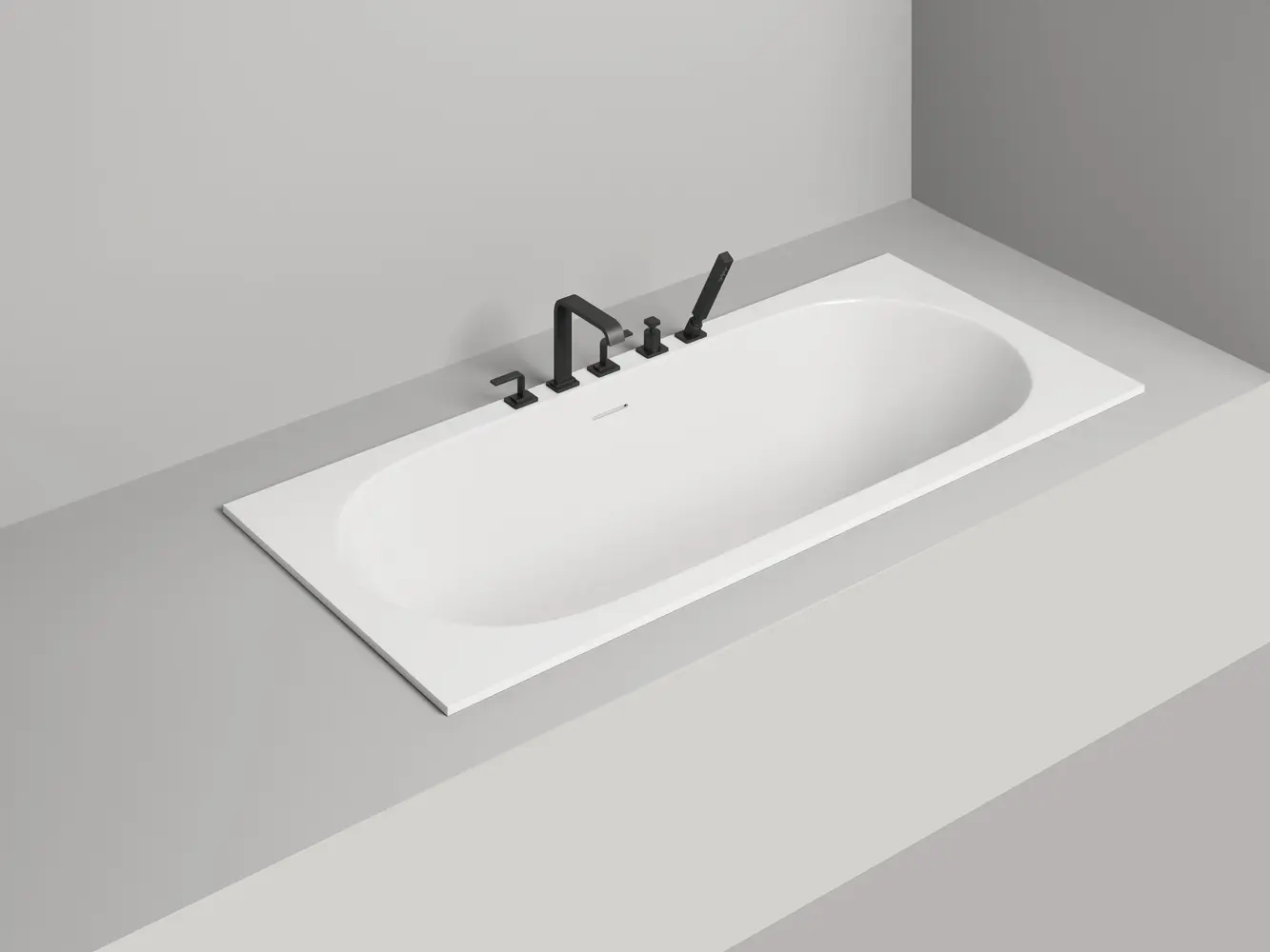 Ванна из литьевого мрамора Salini Ornella Axis Kit S-Sense 190х90 103512G белая глянцевая, встраиваемая