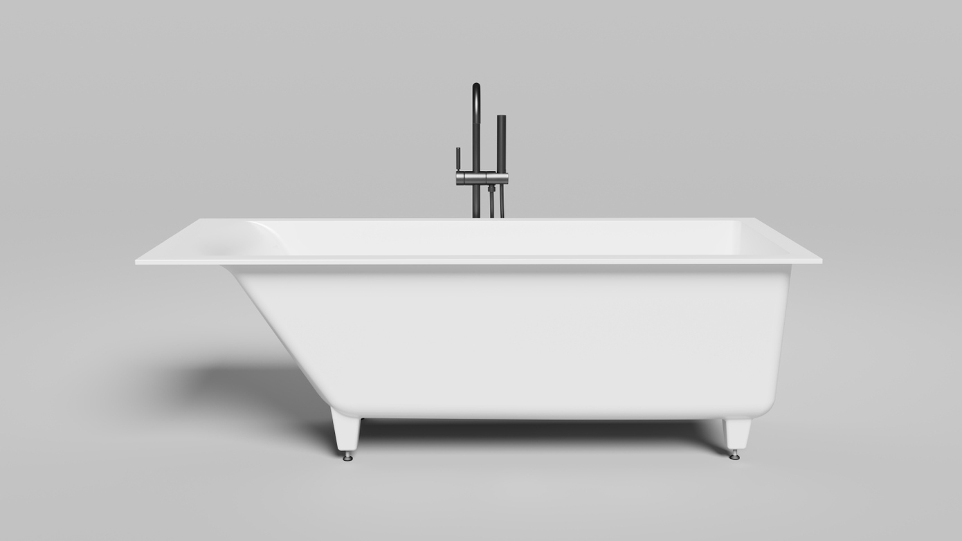 Ванна из искусственного камня Salini Cascata KIT S-Stone 170х70 104823M белая матовая, встраиваемая