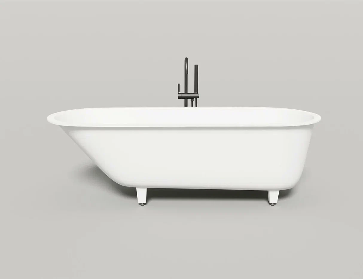 Ванна из литьевого мрамора Salini Ornella Kit S-sense 180x80 102412G белая глянцевая, встраиваемая