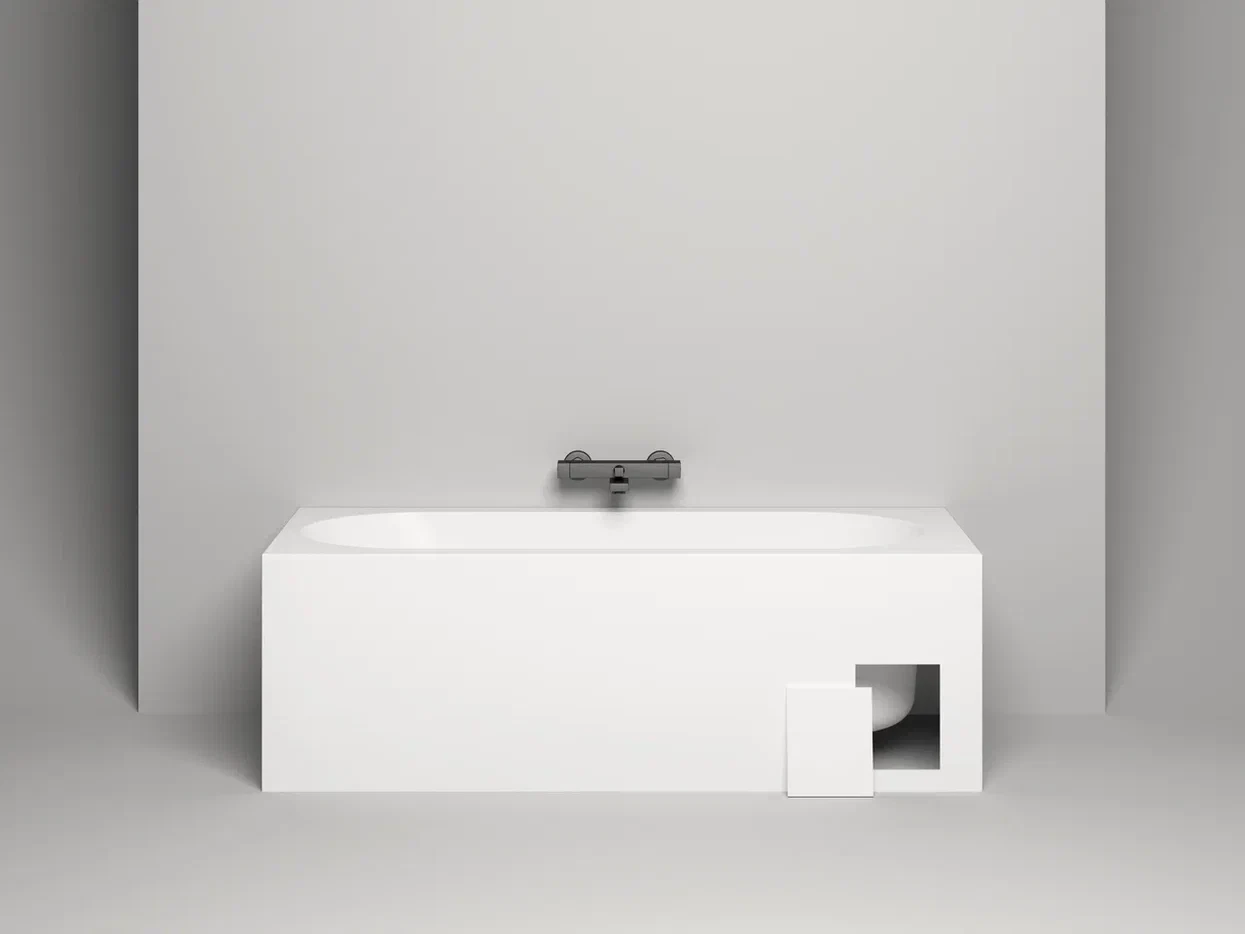 Ванна из литьевого мрамора Salini Ornella Kit S-sense 170x75 102411G белая глянцевая, встраиваемая