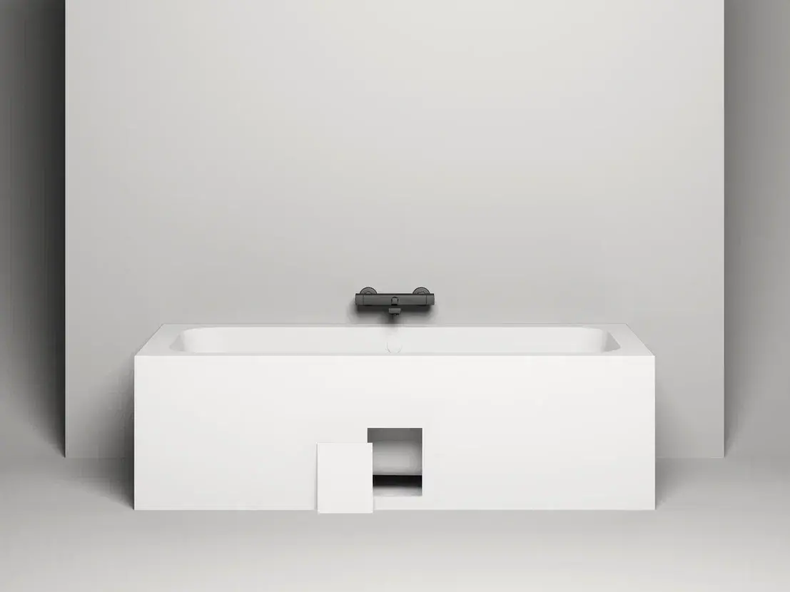 Ванна из литьевого мрамора Salini Orlanda Axis S-Sense 180х80 103212G белая глянцевая, встраиваемая
