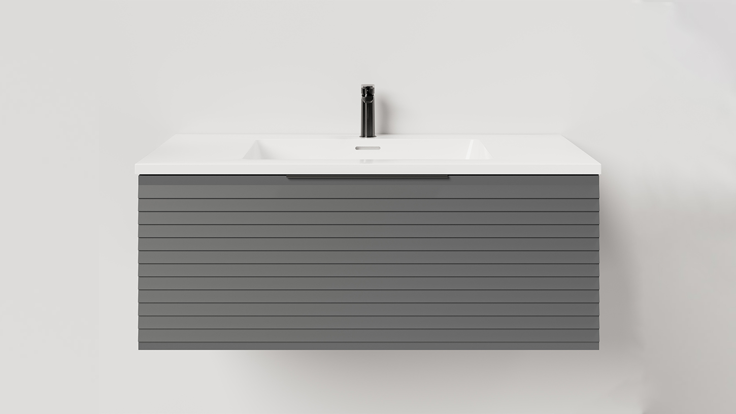 Тумба подвесная TOUCH 80х50х32 см, матовая эмаль Anthracite T800H1A