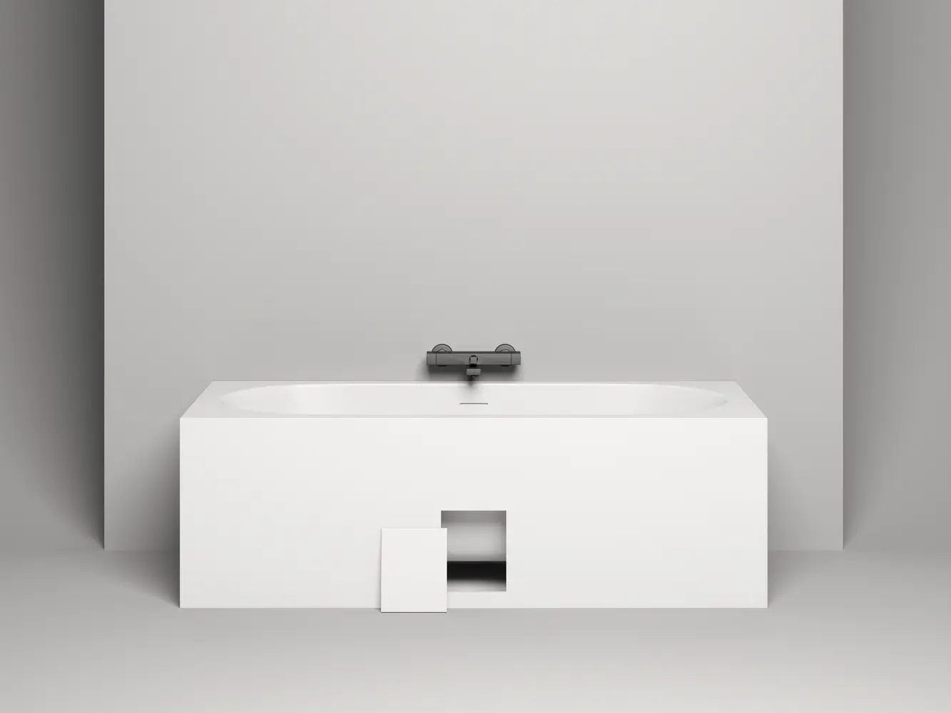 Ванна из литьевого мрамора Salini Ornella Axis Kit S-Sense 180х80 103511G белая глянцевая, встраиваемая