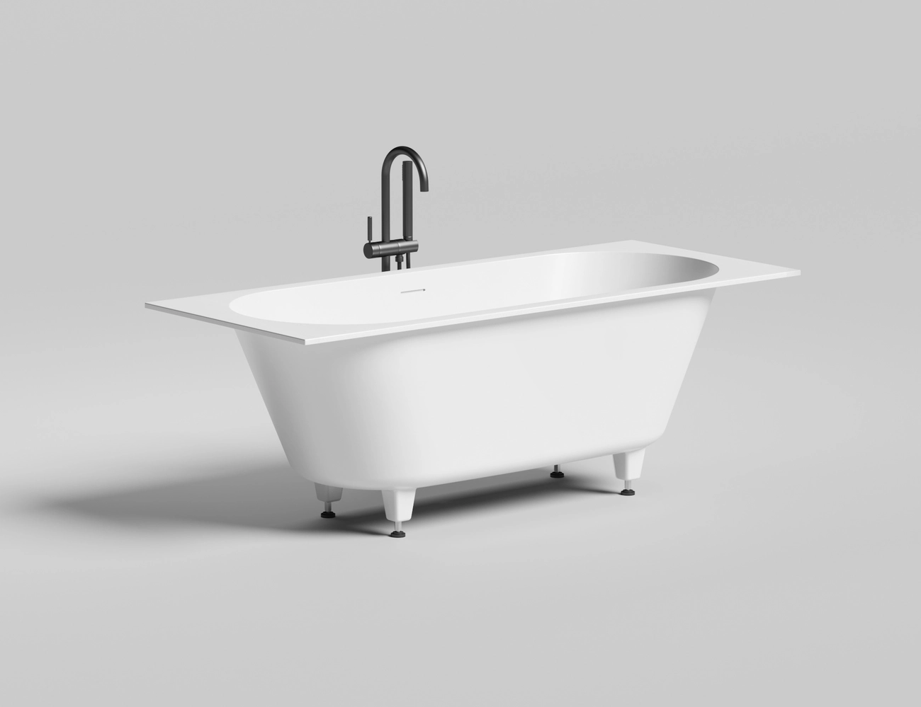 Ванна из искусственного камня Salini Ornella Axis Kit 170x70 104723M S-Stone белая матовая