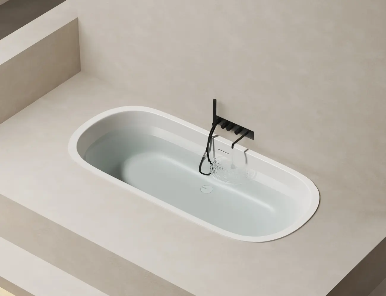 Ванна из литьевого мрамора Salini Ornella Axis Kit 170x75 103513M S-Sense белая матовая