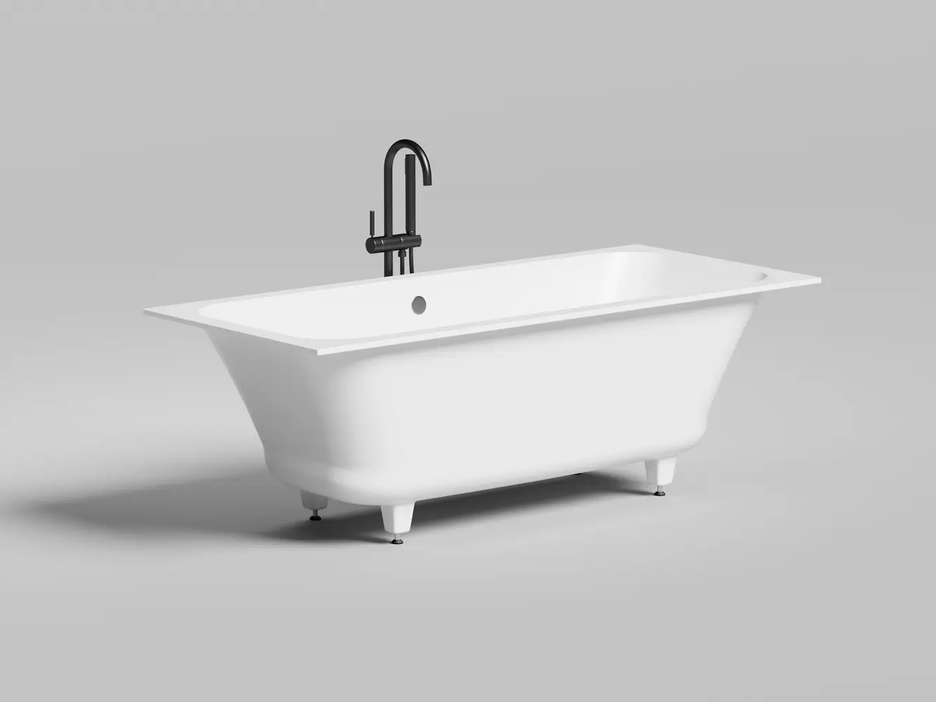 Ванна из литьевого мрамора Salini Orlanda Axis 170x75 103213G S-Sense белая глянцевая