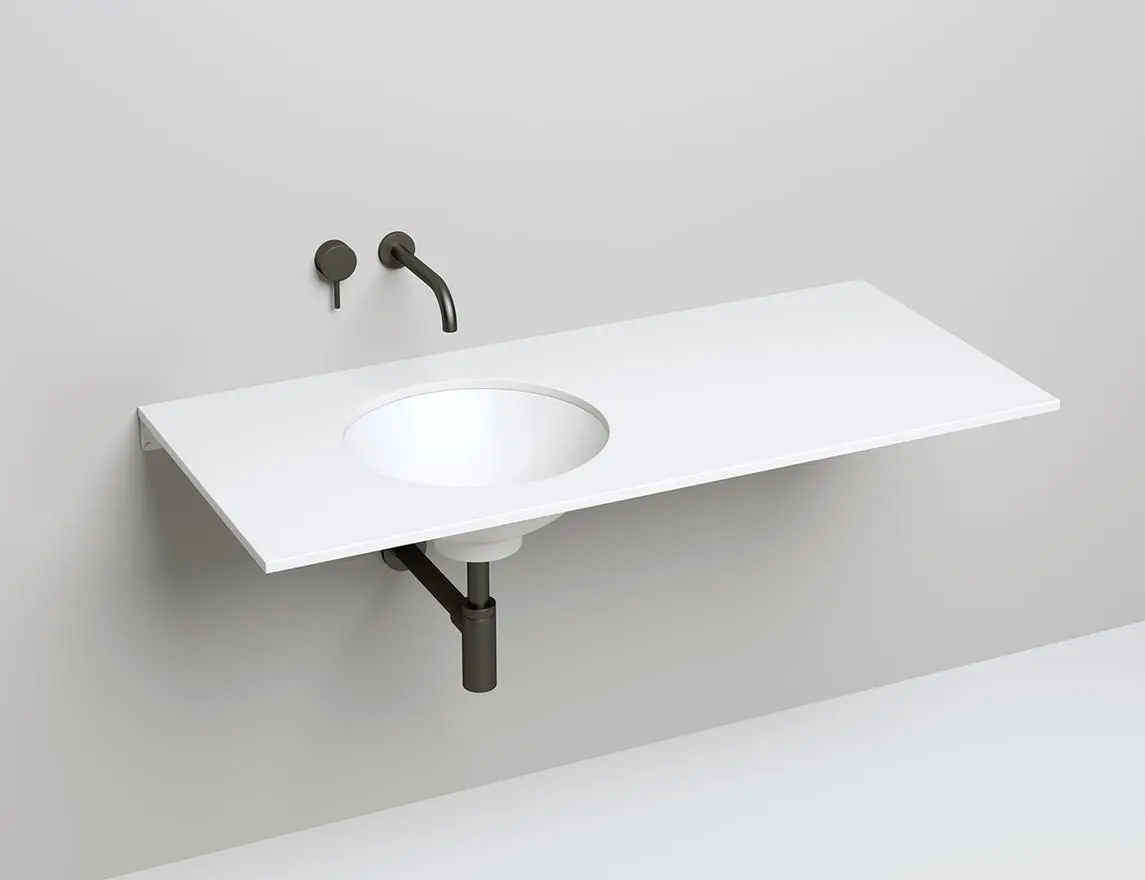 Раковина встраиваемая снизу Salini Marea 05 S-Stone 42 см 1802205M из искусственного камня, матовая белая