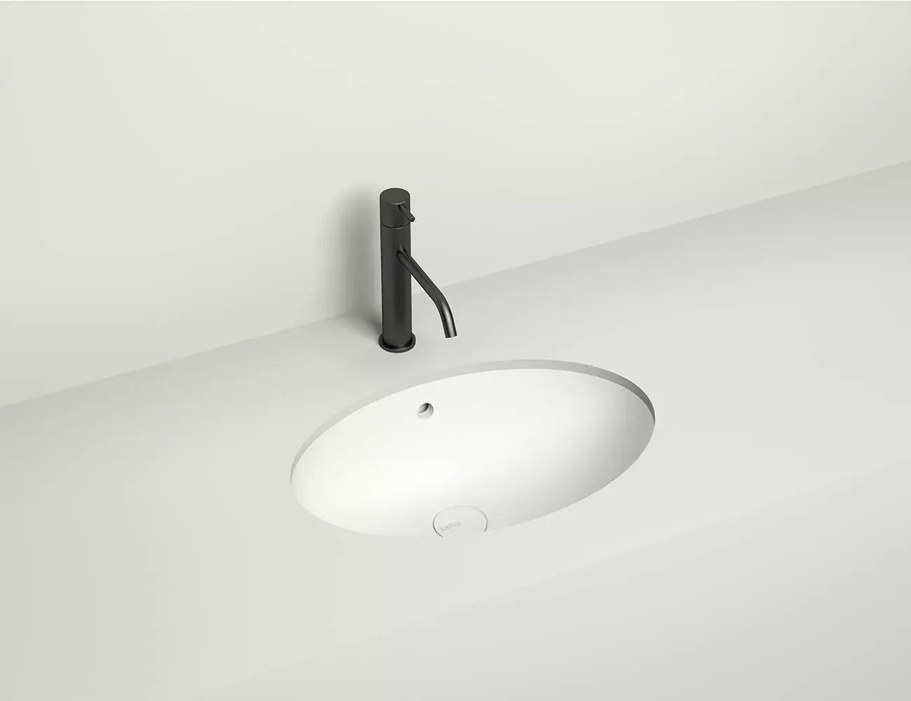 Раковина встраиваемая снизу Salini Marea 12 S-Sense 56 см 1101109G из литьевого мрамора, глянцевая белая