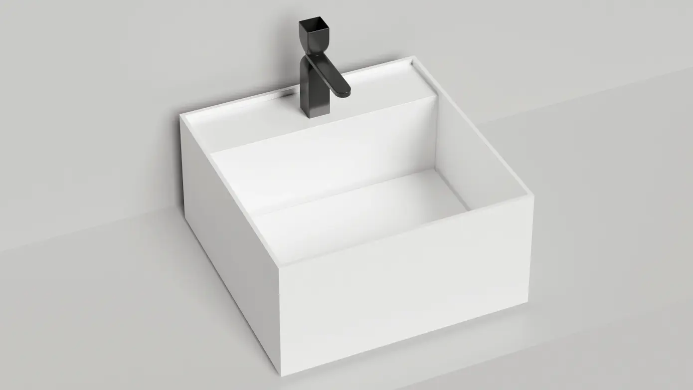 Раковина накладная Salini Armonia Square Top 02 S-Stone 130522TM белая матовая, без отверстия под смеситель