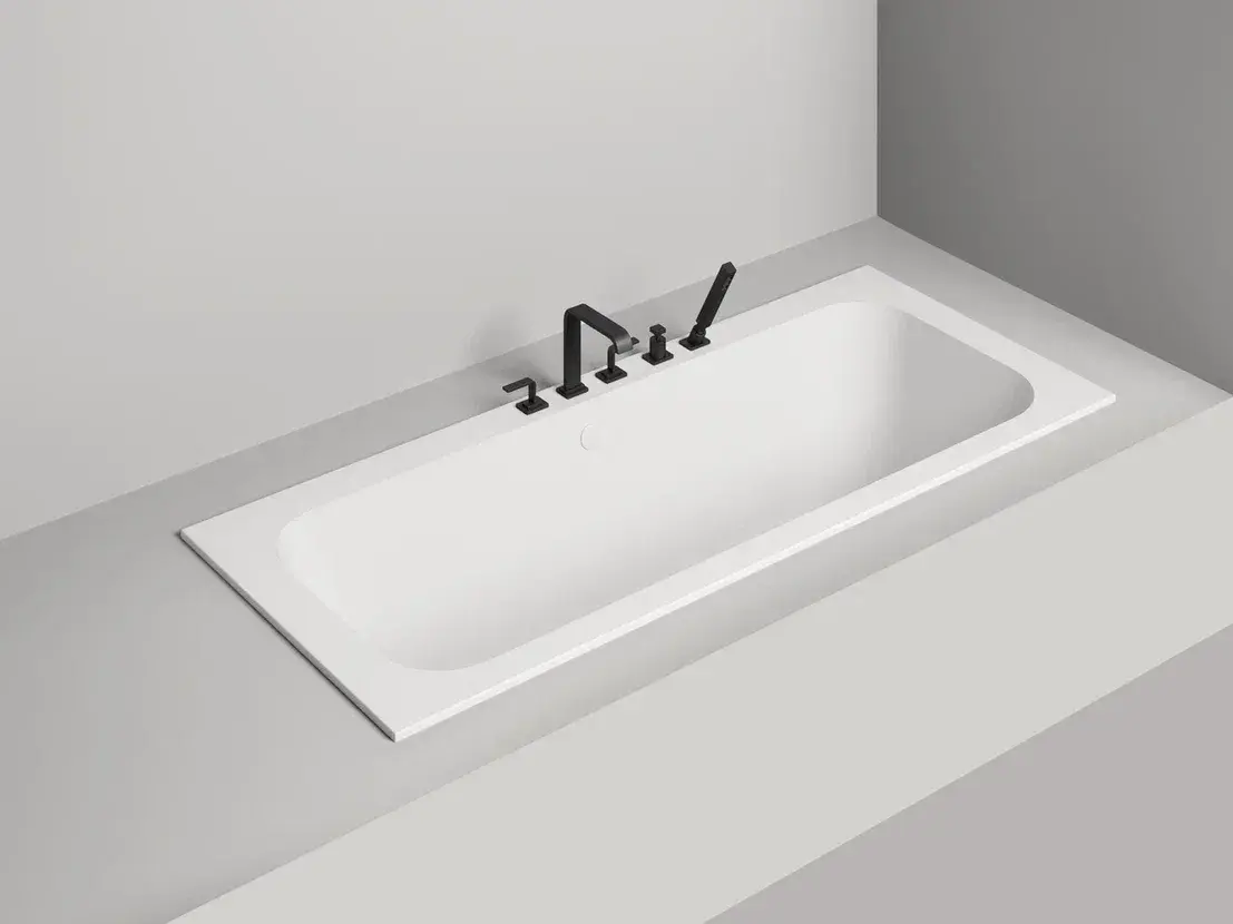 Ванна из литьевого мрамора Salini Orlanda Axis S-Sense 180х80 103212G белая глянцевая, встраиваемая